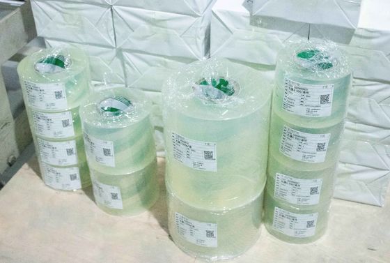 Material de etiqueta de adhesivo acrílico para rollo de pegamento película transparente BOPP extra pegajosa