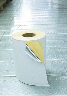 Rollo de pegatinas resistentes y transparentes, papel de etiqueta de plata autoadhesivo.