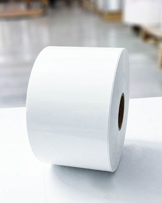 Etiquetas en rollos Jumbo transparentes de adhesivos BOPP Papel pegamento móvil sintético