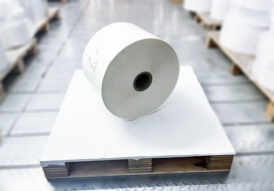 Etiqueta de papel brillante, transparente y resistente a los químicos
