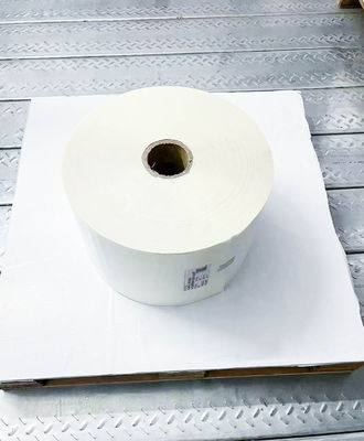 Pegamento de aceite Material de etiqueta BOPP blanco, papel sintético BOPP 50μ de espesor de la cara