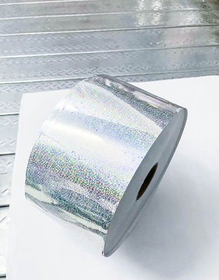 Papel de etiqueta de película adhesiva holográfica pegajosa y transparente de 800 m de longitud
