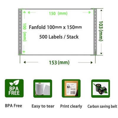 Papel expreso de logística industrial de tamaño 100x150 Hoja de logística para etiquetas de embalaje