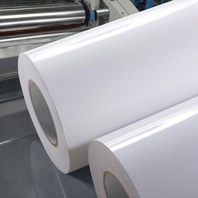 Buen precio 80 g Material de etiqueta de papel recubierto con adhesivo universal de fusión en caliente y papel de vidrio blanco en línea